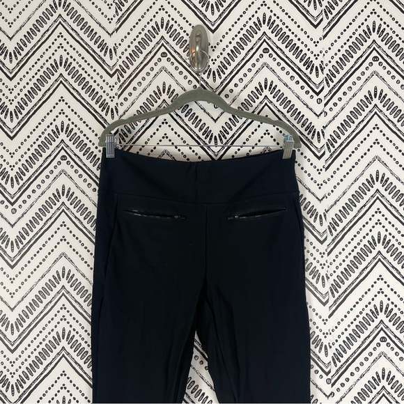 Women Athleta Black Stretch Slip on Smooth Ponte Stellar Trouser Pants Sz L Tall - Picture 6 of 10